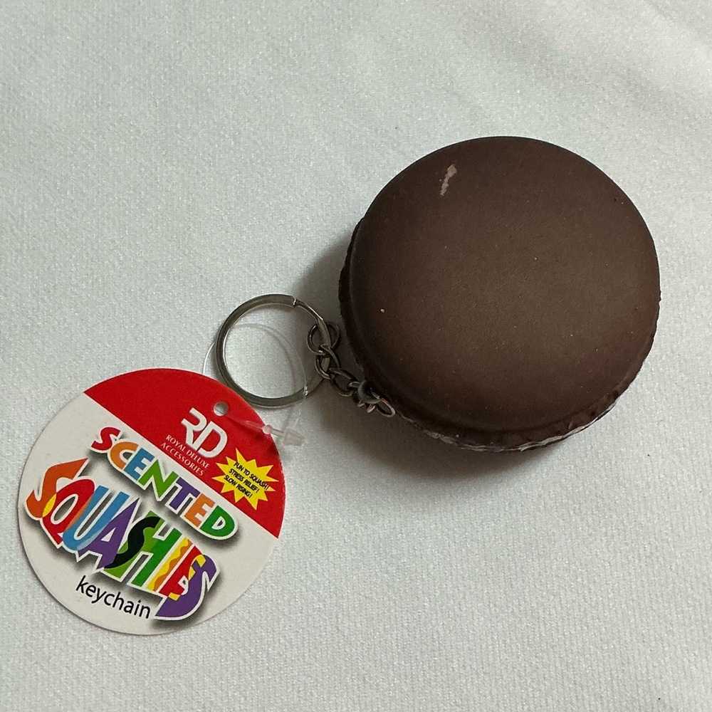 Brown Macaron with Cream Scented Keychain